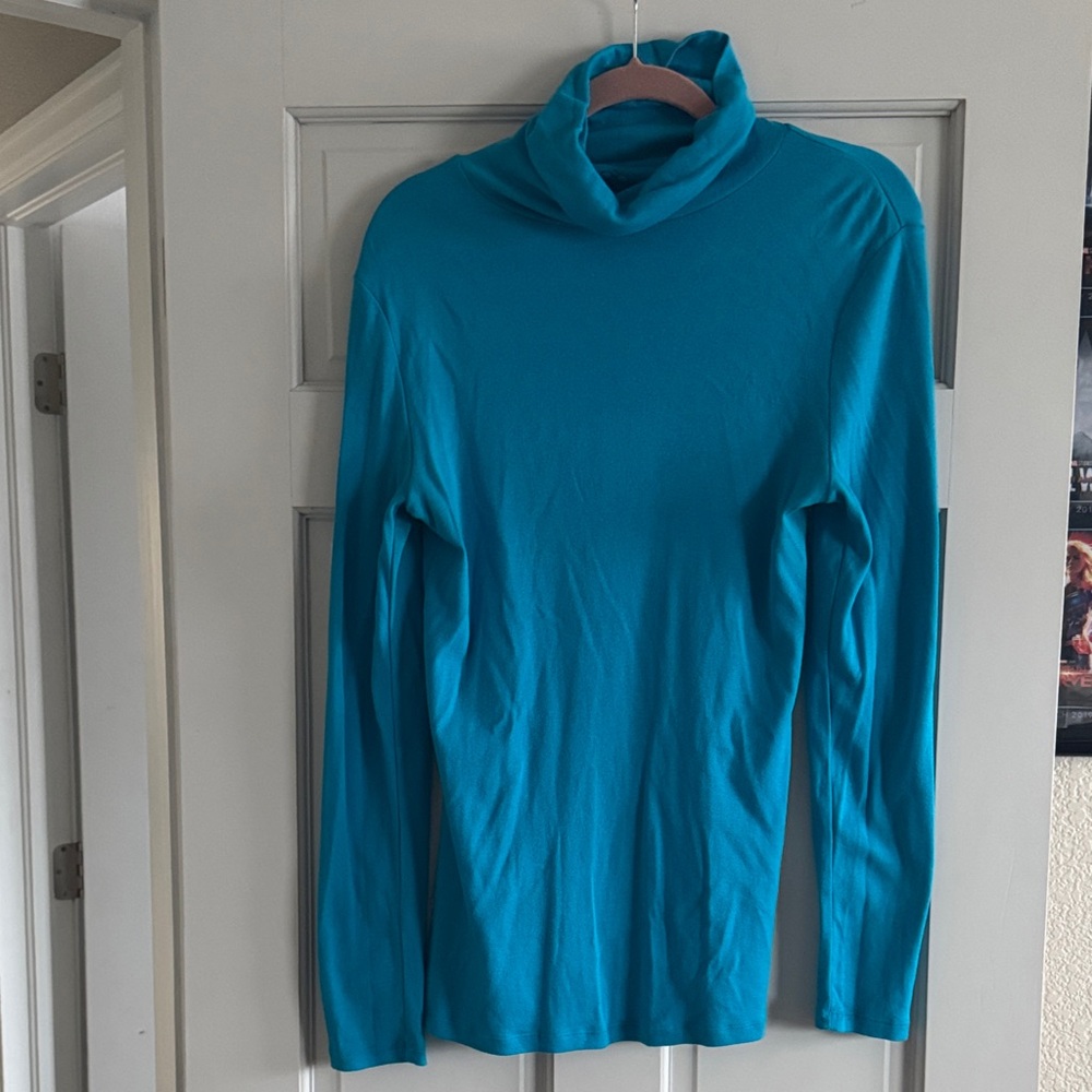 Old Navy Turquoise Turtleneck Long Sleeve Tunic Shirt
